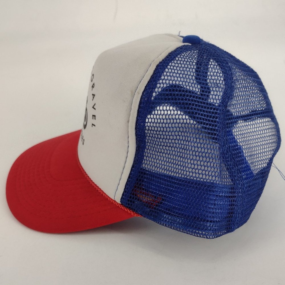 Seaweed & Gravel Motorcycles Surf Encinitas CA Red White & Blue Trucker Hat - Picture 2 of 7